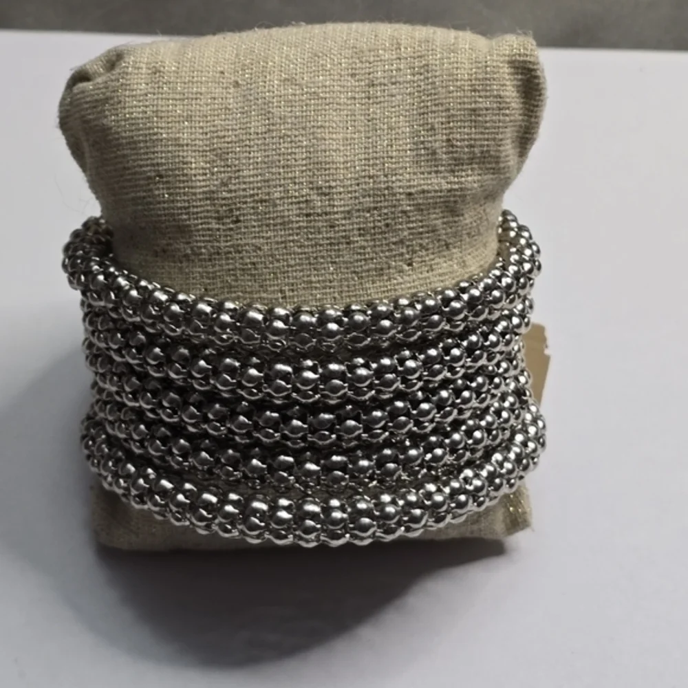Treska Serpent‎ Skin Silver Tone Bangle Bracelet New